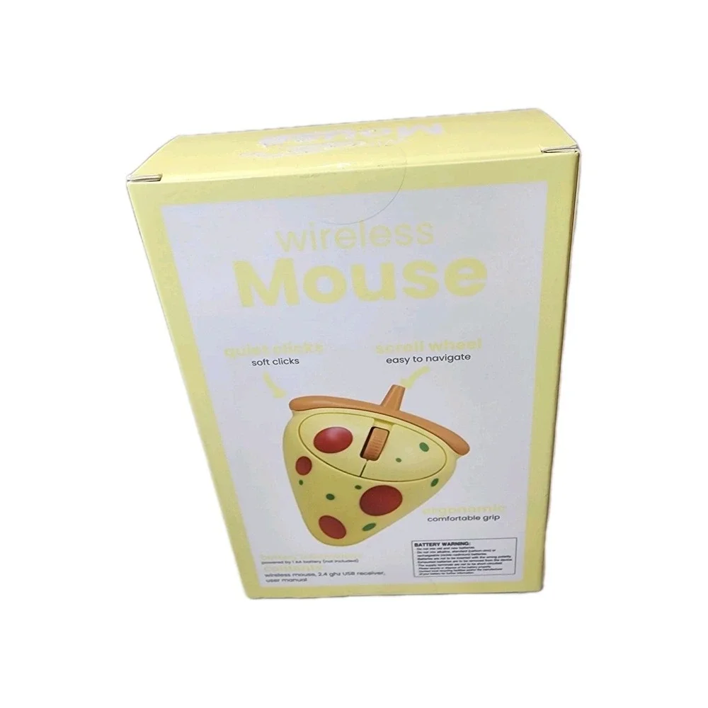 Vivatar Pizza Shaped Wireless Mouse Cool Food Trendy Unique Plug And Play New